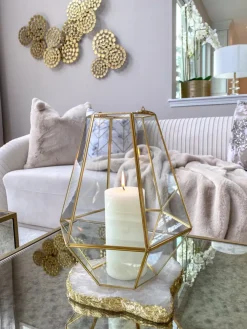 Inspire Me! Home Decor Gold & Silver Tissue Box Cover With Gold Leaf Design Outlet