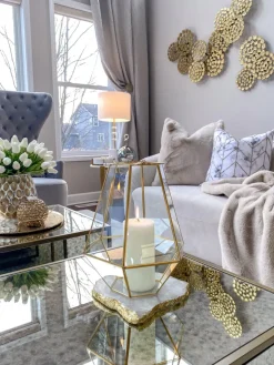 Inspire Me! Home Decor Gold & Silver Tissue Box Cover With Gold Leaf Design Outlet