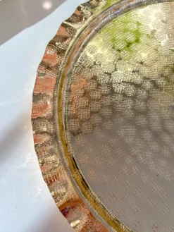 Inspire Me! Home Decor Gold Textured Ruffle Round Tray/Charger Hot