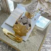 Inspire Me! Home Decor Gold Tissue Box Cover With White Jeweled Flower Details Fashion