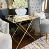 Inspire Me! Home Decor Gold Tray Side Table With Mirrored Top Online