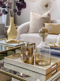 Inspire Me! Home Decor Gold Vase With Petal Design Fashion