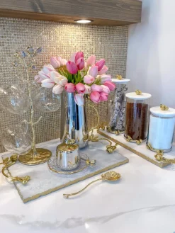 Inspire Me! Home Decor Gold Wavy Leaf Tray Best