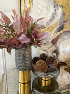 Inspire Me! Home Decor Gold Wavy Design Vase (2 Sizes) ” From Pops Of Color Home Collection” Clearance