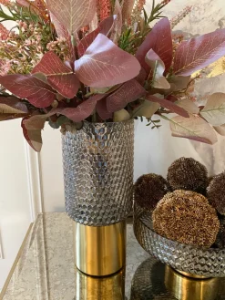 Inspire Me! Home Decor Gold Wavy Design Vase (2 Sizes) ” From Pops Of Color Home Collection” Clearance