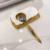 Inspire Me! Home Decor Gold & White Round Detailed Spoon Rest/Tea Light Holder Best