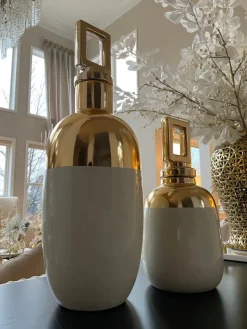 Inspire Me! Home Decor Gold & White Ginger Jar (3 Sizes) Hot