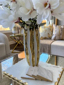 Inspire Me! Home Decor Gold & White Marble Print Ginger Jar “From Pops Of Color Home Collection” (2 Sizes) Online