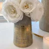 Inspire Me! Home Decor Grey & Gold Studded Vase With Gold Base (3 Sizes) Outlet