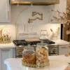Inspire Me! Home Decor Hammered Glass Canister With Gold Leaf Lid (3 Sizes) Clearance