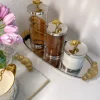 Inspire Me! Home Decor Hammered Glass Canister With White Jeweled Flower Details (3 Sizes) Gold Sale