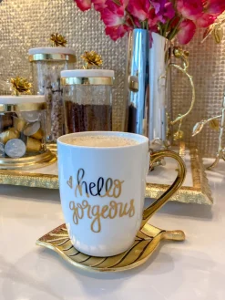 Inspire Me! Home Decor “Hello Gorgeous” Mug W/ Gold Handle Online