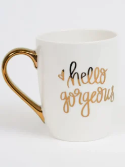 Inspire Me! Home Decor “Hello Gorgeous” Mug W/ Gold Handle Online
