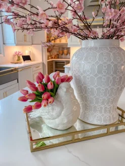 Inspire Me! Home Decor Indoor/Outdoor Gold And White Etched Planters (3 Sizes) Hot