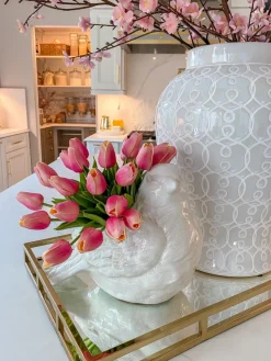 Inspire Me! Home Decor Indoor/Outdoor Gold And White Etched Planters (3 Sizes) Hot