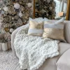 Inspire Me! Home Decor Ivory Chunky Knitted Throw Blanket Hot