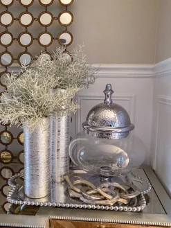 Inspire Me! Home Decor Jars Oversized Silver Hammered Lid Apothecary Jar Clearance