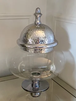 Inspire Me! Home Decor Jars Oversized Silver Hammered Lid Apothecary Jar Clearance