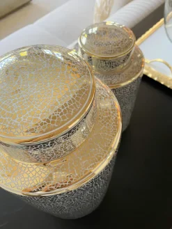 Inspire Me! Home Decor Jars Patterned White Jar With Lid (2 Sizes) New
