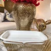 Inspire Me! Home Decor Jars White Ceramic Lidded Jar With Stunning Gold Chain Details (3 Sizes) Hot