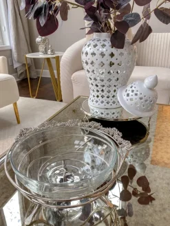 Inspire Me! Home Decor Jars White And Gold Elegant Jar With Lid (2 Sizes) Outlet