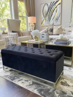 Inspire Me! Home Decor Jessica Storage Bench (2 Colors) Gold Discount