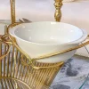 Inspire Me! Home Decor KITCHEN Crystal Detailed Leaf Server Set New