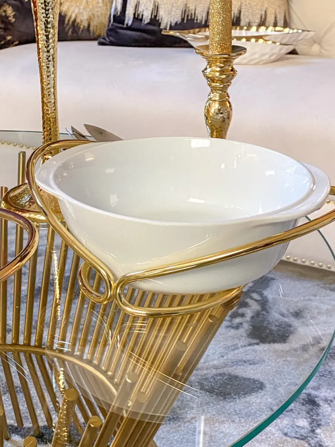Inspire Me! Home Decor KITCHEN Crystal Detailed Leaf Server Set New
