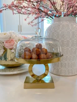 Inspire Me! Home Decor KITCHEN Round Porcelain Serve-ware With Metal Base Clearance