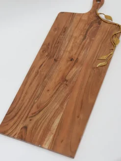 Inspire Me! Home Decor KITCHEN Wood Charcuterie Board With Gold Handle Clearance
