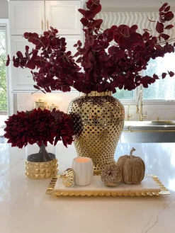 Inspire Me! Home Decor Large Glass Bowl On Gold Branch Base Best