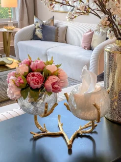 Inspire Me! Home Decor Large Glass Vase W/ Silver Metal Decor (2 Sizes) Online