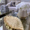 Inspire Me! Home Decor Large Gold Hammered Rim Textured Glass Bowl New