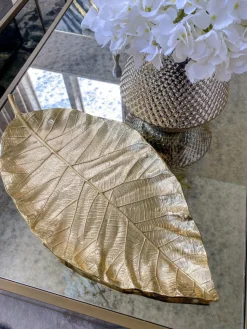 Inspire Me! Home Decor Large Gold Hammered Rim Textured Glass Bowl New