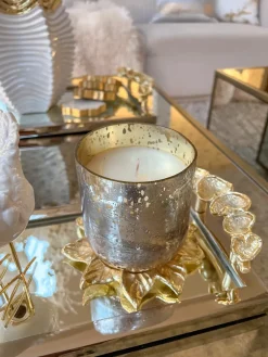 Inspire Me! Home Decor Large Gold Ring Beaded Candleholder Fashion