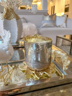 Inspire Me! Home Decor Large Gold Ring Beaded Candleholder Fashion