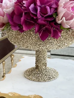 Inspire Me! Home Decor Large Hammered Gold Metallic Ceramic Planter Pot (5.75″) Clearance