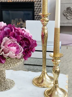 Inspire Me! Home Decor Large Hammered Gold Metallic Ceramic Planter Pot (5.75″) Clearance