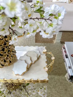 Inspire Me! Home Decor Large Rectangular Glass Tray With Cherry Blossom Details Discount