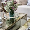 Inspire Me! Home Decor Large Round Glass Tray With Gold Handles And Ruffled Edge Hot