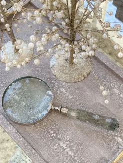Inspire Me! Home Decor Large Silver Magnifying Glass With Textured Glass Handle Outlet