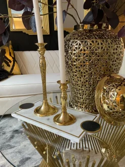 Inspire Me! Home Decor Large Stainless Bowl On Gold Branch Base Online