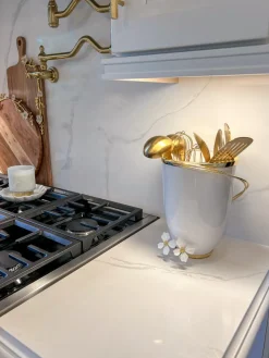 Inspire Me! Home Decor Large White Glass Gold Footed Bowl New