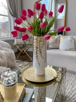 Inspire Me! Home Decor Long Marble Tray With Metal Ripple Edge (2 Colors) Best