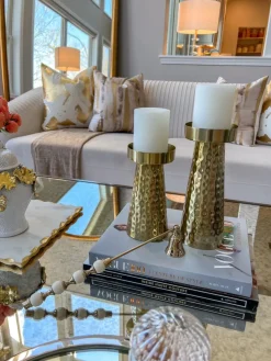 Inspire Me! Home Decor Long Slim Gold Metal Leaf Tray Best