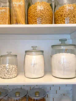 Inspire Me! Home Decor Marble And Gold Metal Leaf Branch Canisters- With Metal Rim (3 Sizes) New