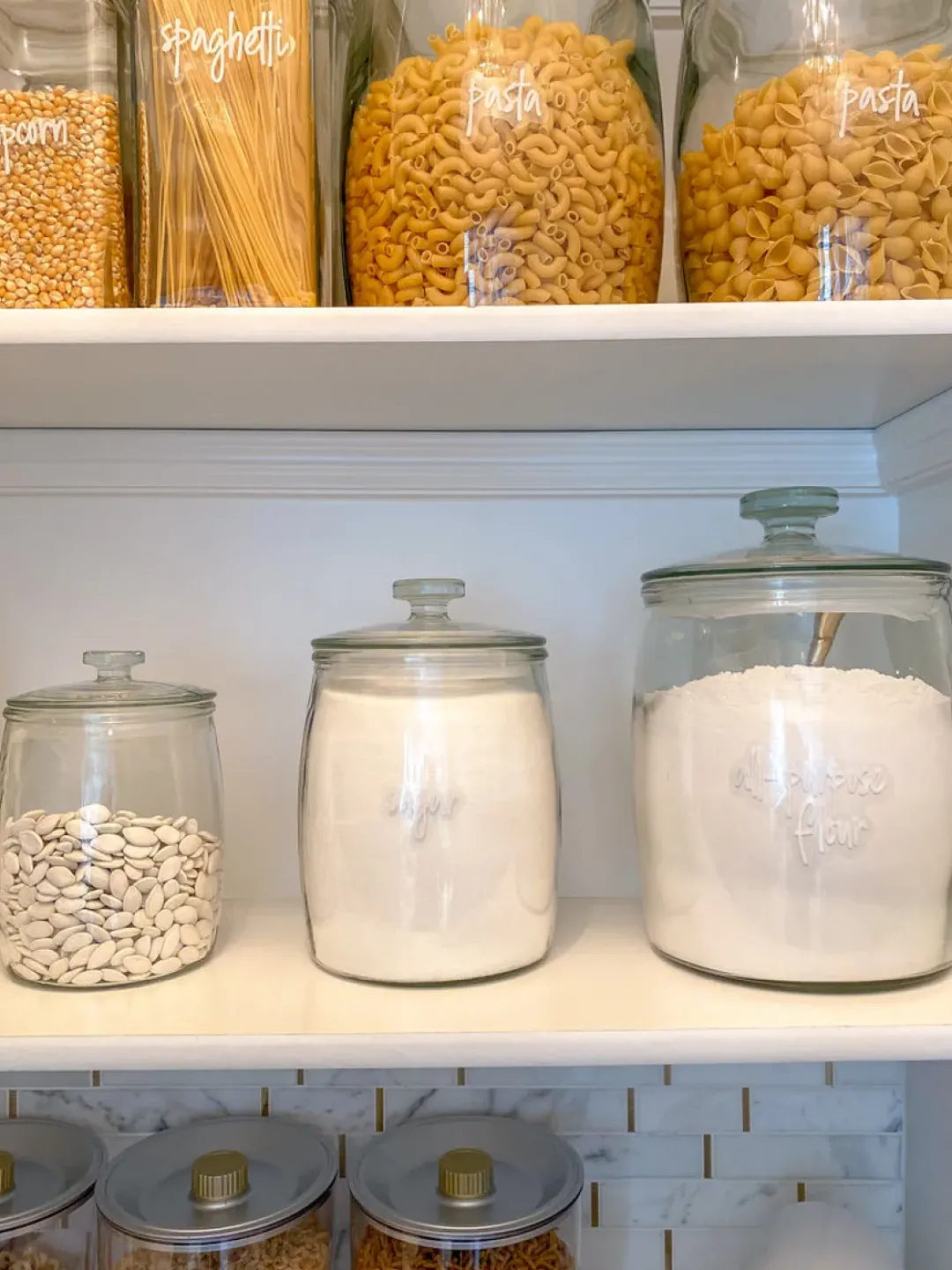 Inspire Me! Home Decor Marble And Gold Metal Leaf Branch Canisters- With Metal Rim (3 Sizes) New
