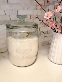 Inspire Me! Home Decor Marble And Gold Metal Leaf Branch Canisters- With Metal Rim (3 Sizes) New