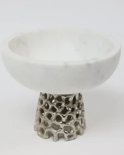 Inspire Me! Home Decor Marble Bowl With Intricate Detailed Metal Base (2 Colors) Best