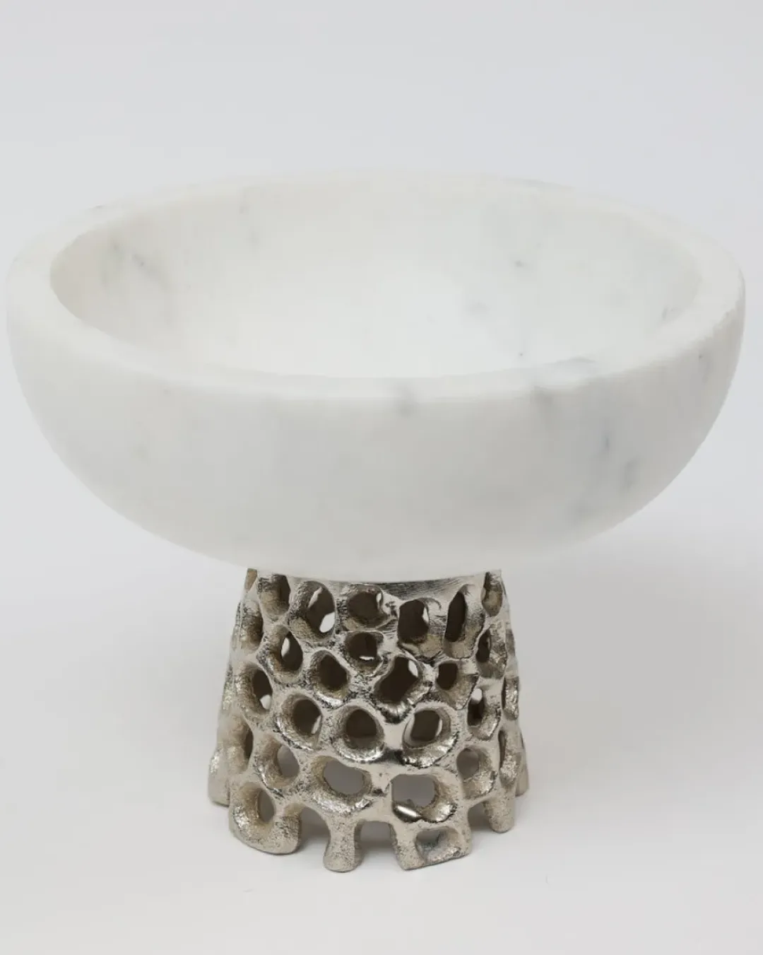 Inspire Me! Home Decor Marble Bowl With Intricate Detailed Metal Base (2 Colors) Best
